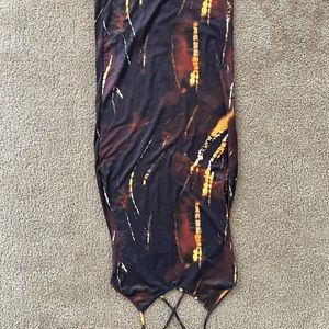 Black and gold cross strap dress